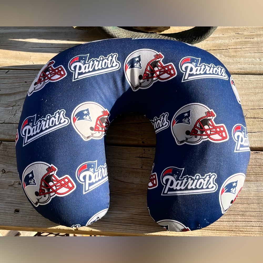NFL New England‎ Patriots Blue Travel Beaded Neck Pillow